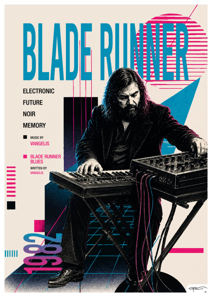 Blade Runner — digital poster inspired by Vangelis, artwork by Gabriele Saveri